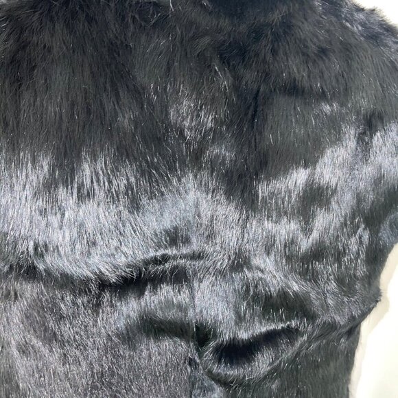 Hilary Radley Womens Vest Size Small Black Full Zip Rabbit Fur Casual - Picture 9 of 9